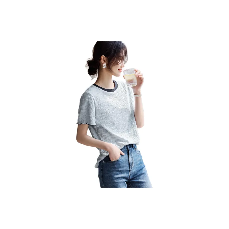 XWI T Shirts Women's Gray Blue-4