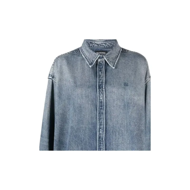 Balenciaga SS22 Denim Jacket Women's Blue-4