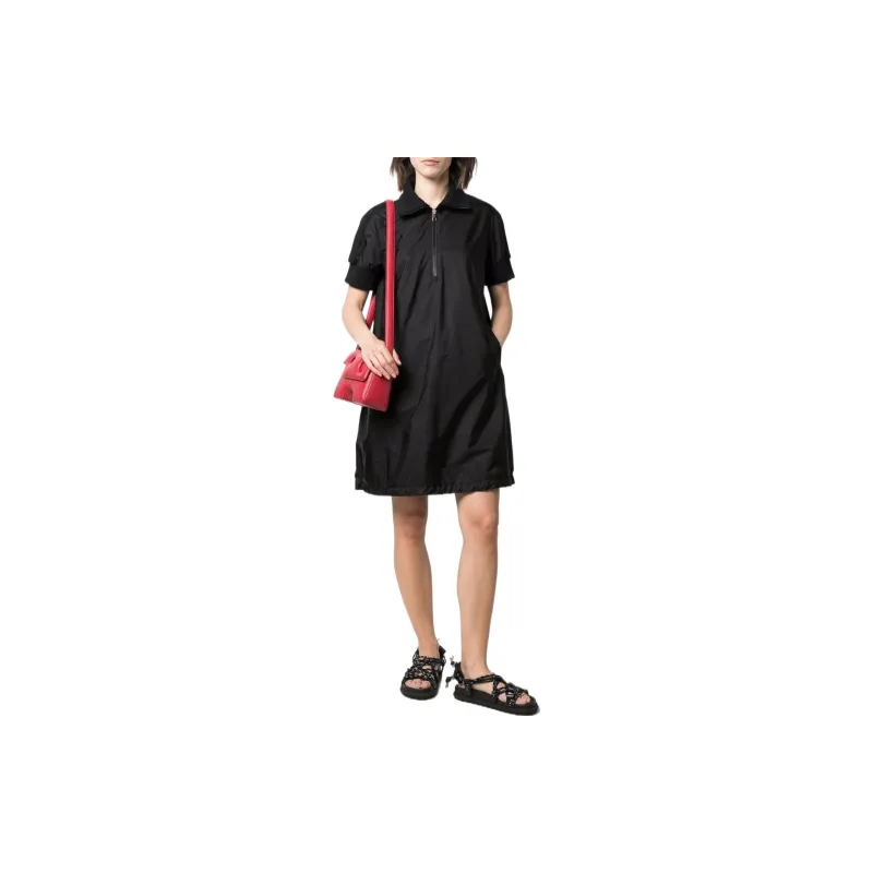 Moncler Short Sleeved Dresses Women's Black-1