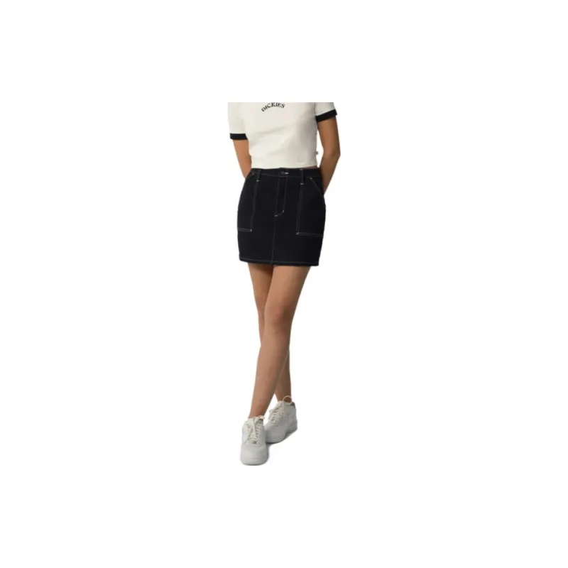 Dickies Denim Short Skirts Women's Black-4