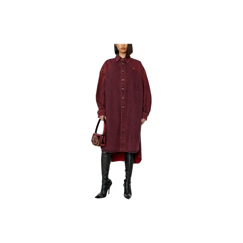DIESEL Long Sleeved Dress Women's Red-1