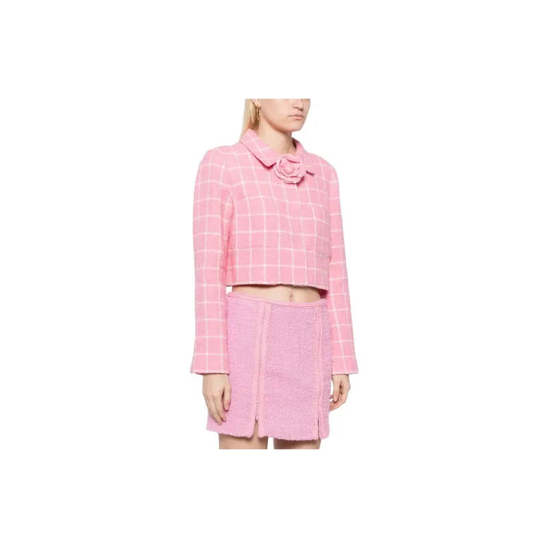 Oscar De La Renta Check pattern Cropped Jacket-3