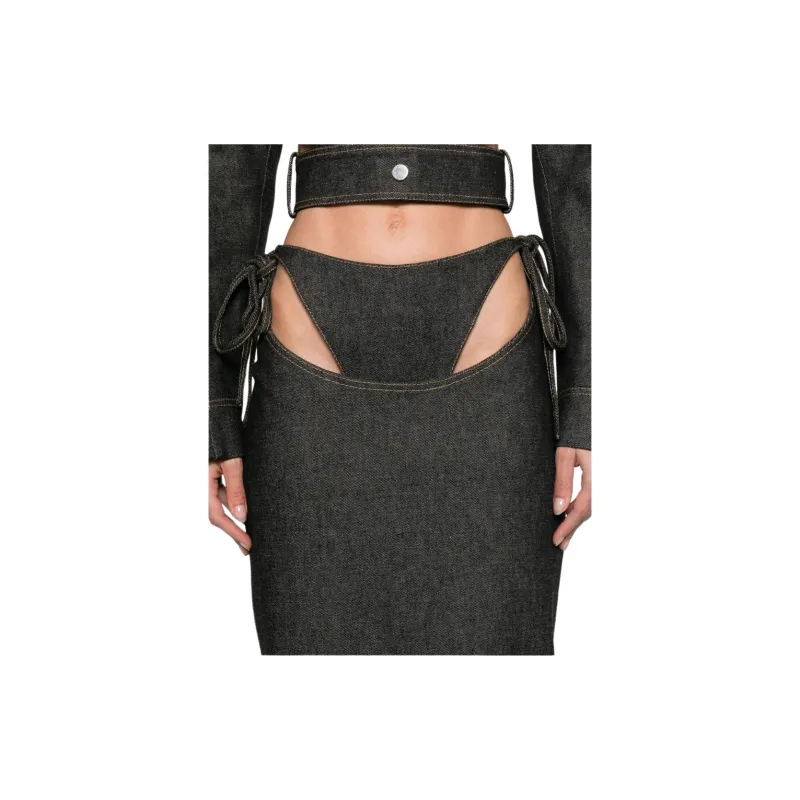 Aleksandre Akhalkatsishvili Layered Denim Maxi Skirt-4