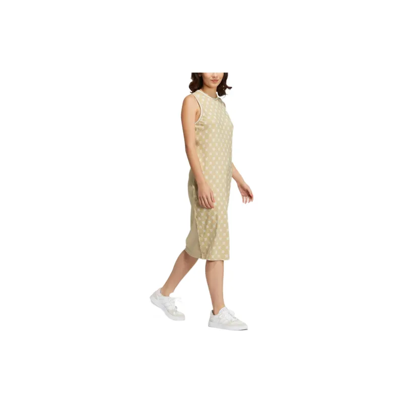 Adidas Neo Sleeveless Dress Women's Beige-3