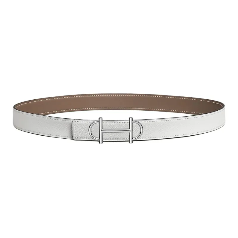 HERMES Calfskin Leather Belts Women's Taupe 2.4CM-1