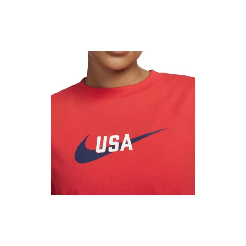 Nike USA Soccer Team Olympic Series Drop Shoulder Sleeve T-Shirt Women's Red-4