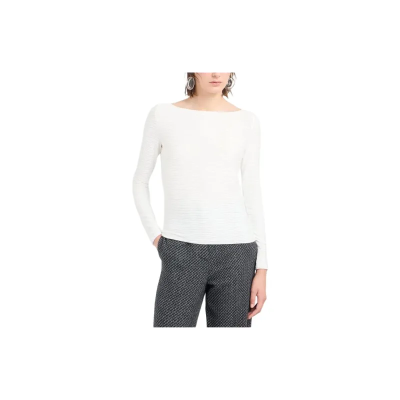 EMPORIO ARMANI Stretch Jacquard Nylon Jersey Boat neck Jumper-1