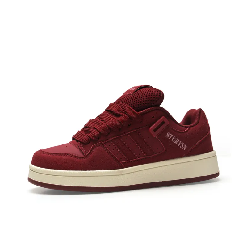 STUR YSN Wear resistant And Lightweight Low Top Skateboard Shoes Unisex Burgundy-0