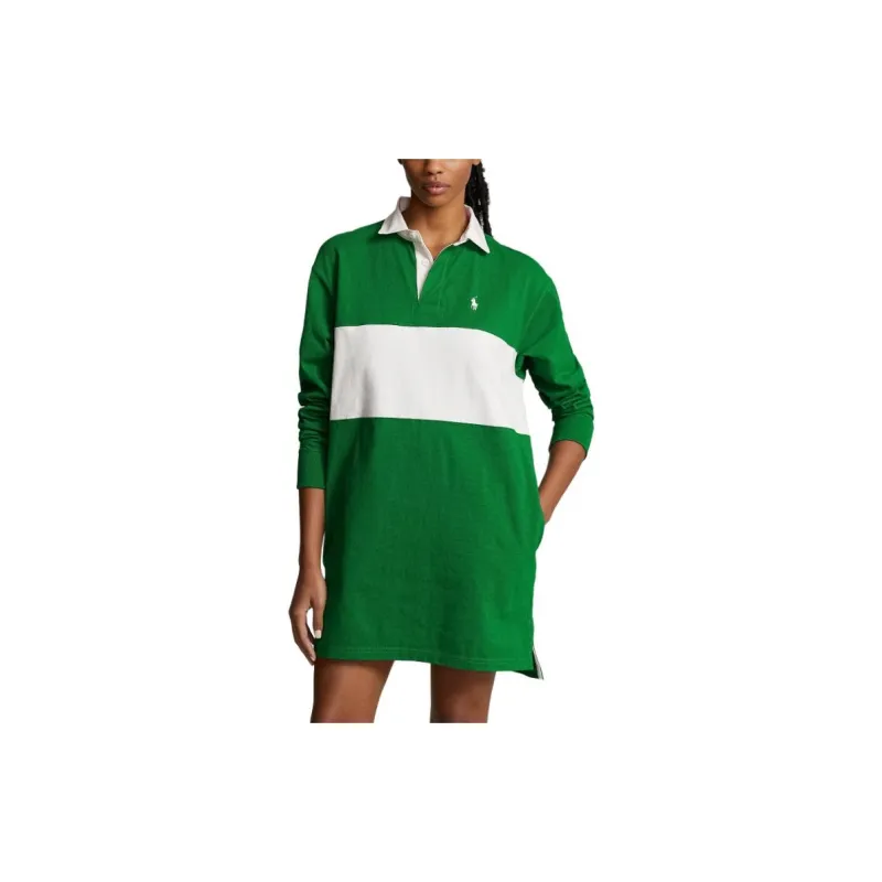 Polo Ralph Lauren SS24 Long Sleeved Dress Women's Slope Green-3