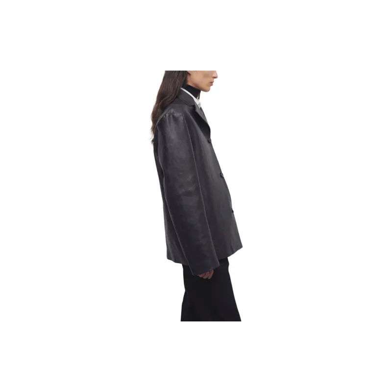 THE ROW Fabian Long Sleeved Leather Jacket-4