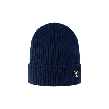 LOUIS VUITTON Cashmere Beanies Unisex Blue