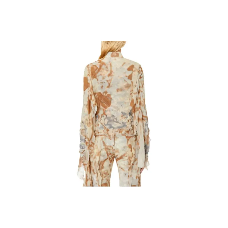 DIESEL Camo Shirt In Two-Layer Chiffon Shirt Women's Multicolor-1