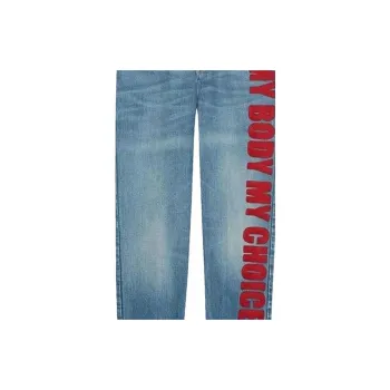 GUCCI Graphic Applique Jeans Blue/Red