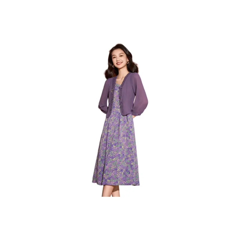 Mylan Two Piece Skirt Sets Women's Purple-6