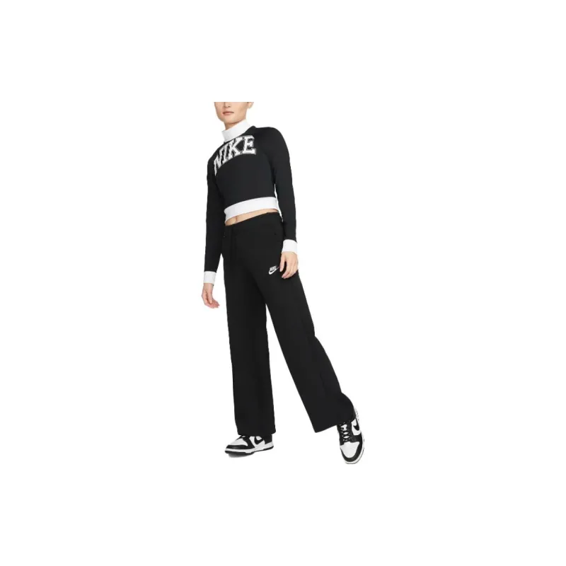 Nike Women's Mid-Rise Wide-Leg Sweatpants Black-2