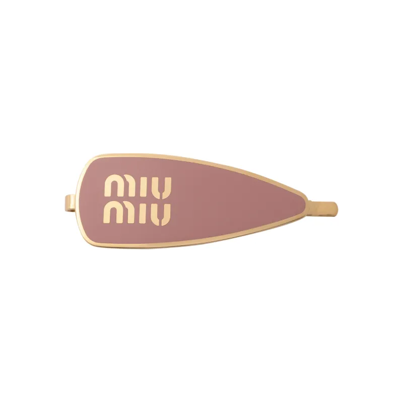 MIU MIU Engraved logo Enamel Hair Clip-0