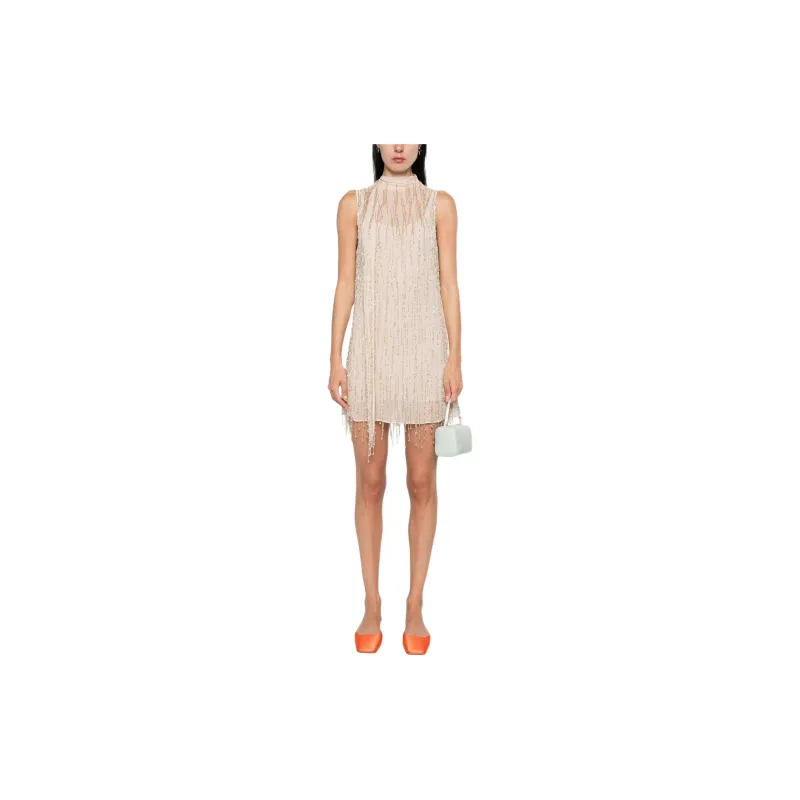Blumarine Bead embellished Georgette Mini Dress-1