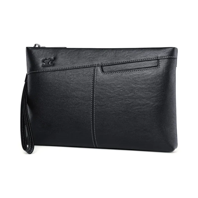 SEPTWOLVES Cow Leather Clutch Men's Black-1