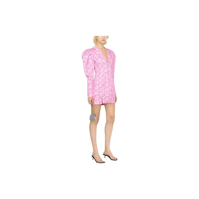 Rotate Floral-print Puff-sleeve Minidress-2