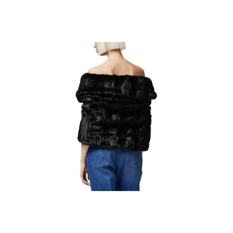 VERSACE FW23 Velvet-feel Coat Women's Black-2