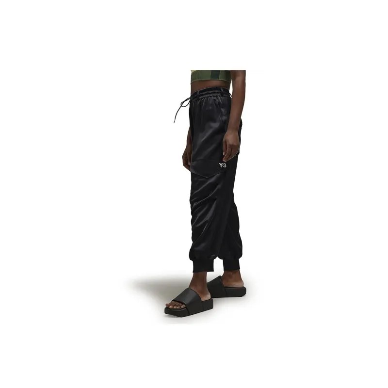 Y 3 High shine Tapered Cargo Trousers-2