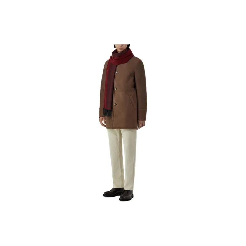 Canali Shearling-collar Coat-1