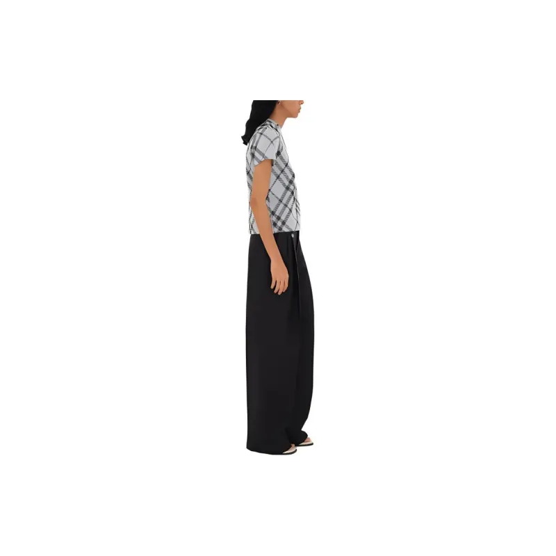 Burberry Check Stretch Cotton blend T shirt-4