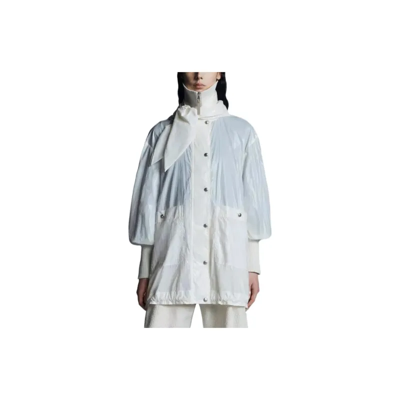 Moncler Trench Coats Women's White-1