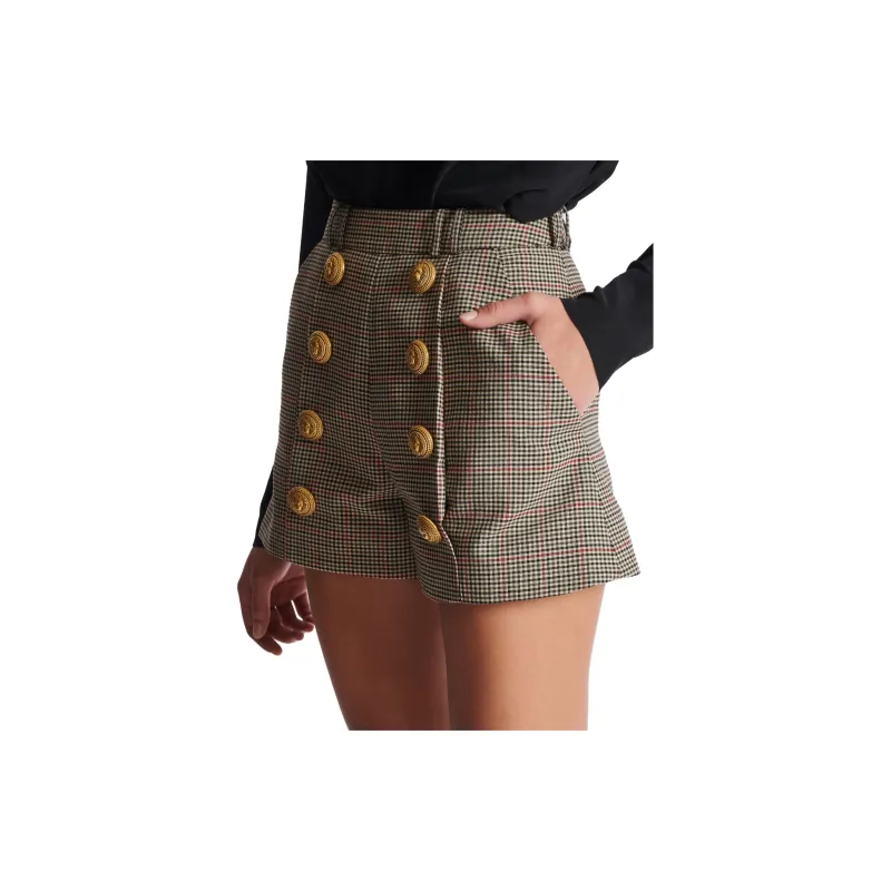 BALMAIN High Waist Button Embellished Shorts-5