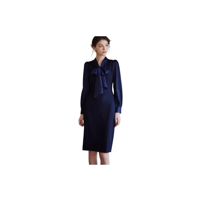 ROEYSHOUSE Long Sleeved Dresses Women's Dark Blue-2