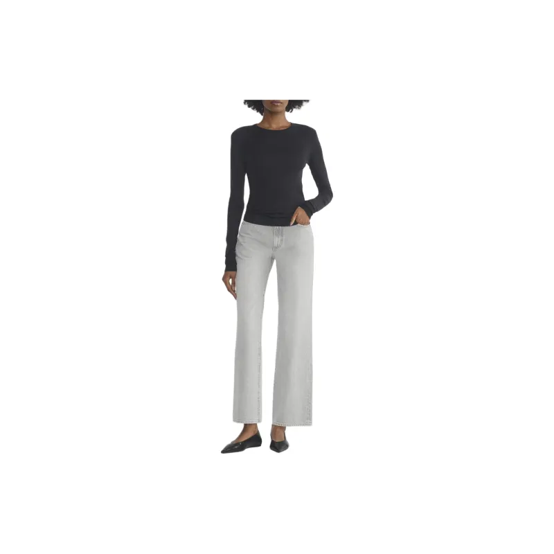 ARITZIA Denim Forum The Farrah Hi-Rise Wide Jean Jeans Women's Gunmetal/Bronze-1