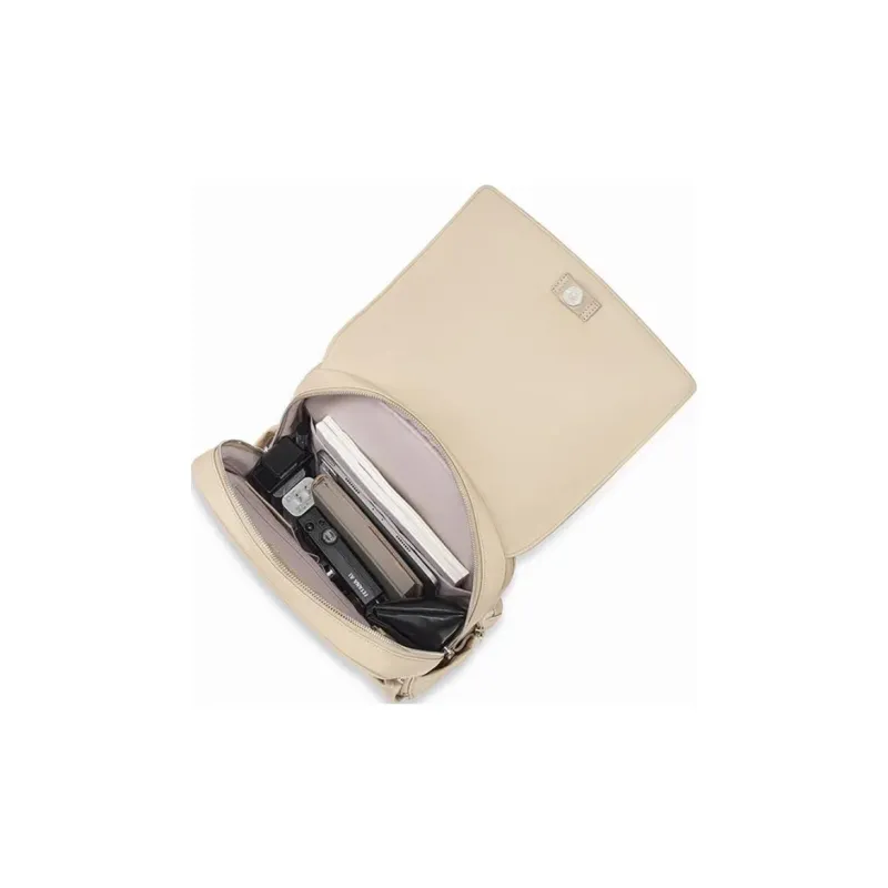 SAMSONITE Fabric With Cow Leather Backpack Women's Beige-4