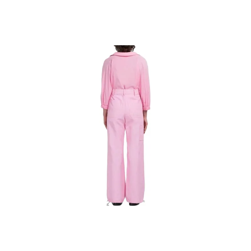 MARNI Logo Embroidered High Waist Trousers-2