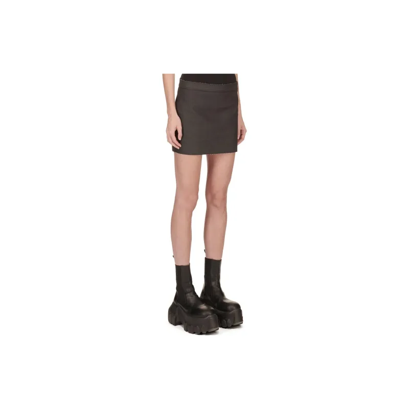 RICK OWENS/RO FW24 Denim Short Skirts Women's Black-2