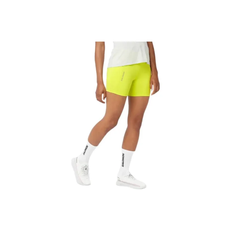 SALOMON CROSS RUN Sports Shorts Women's Sulfur Spring-1