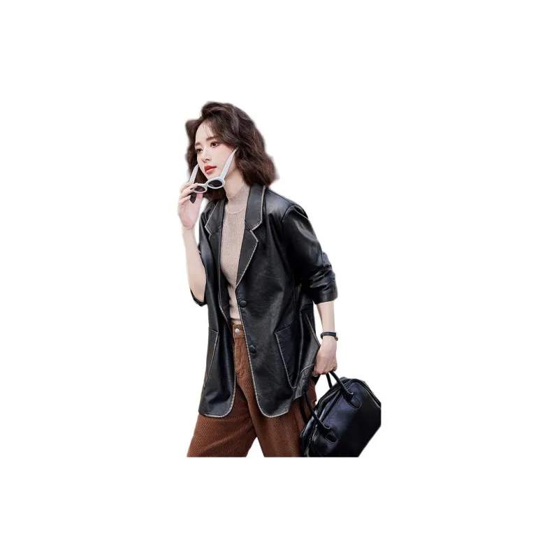 Yi Mengyuan Leather Jacket Women's-8