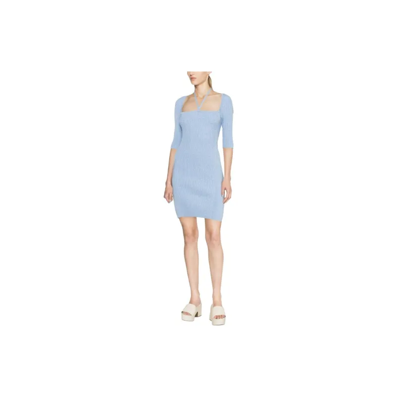 GANNI Short Sleeved Dresses Women's Blue-1