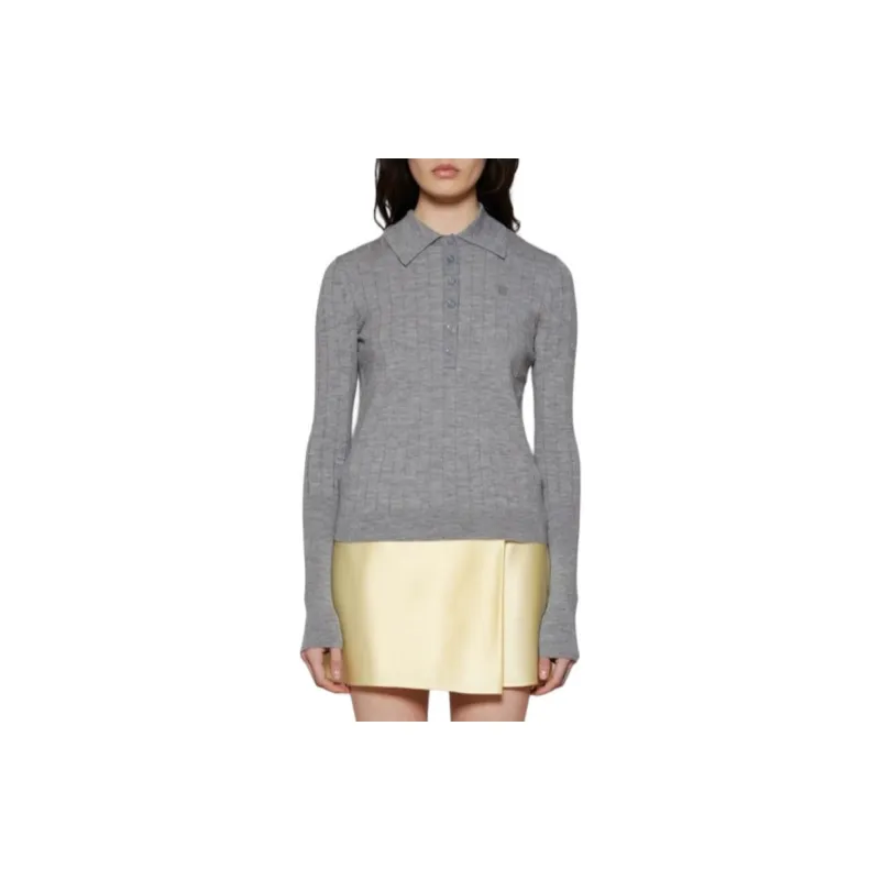 Givenchy Long Sleeve Polo 'Heather Grey'-2