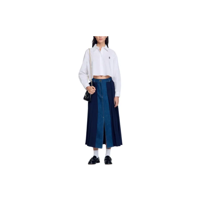 Sandro Pleated Midi Skirt-1
