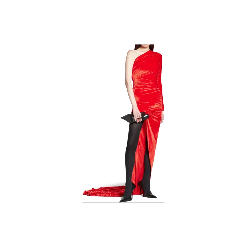 Balenciaga Asymmetric Dress 'Red'-2