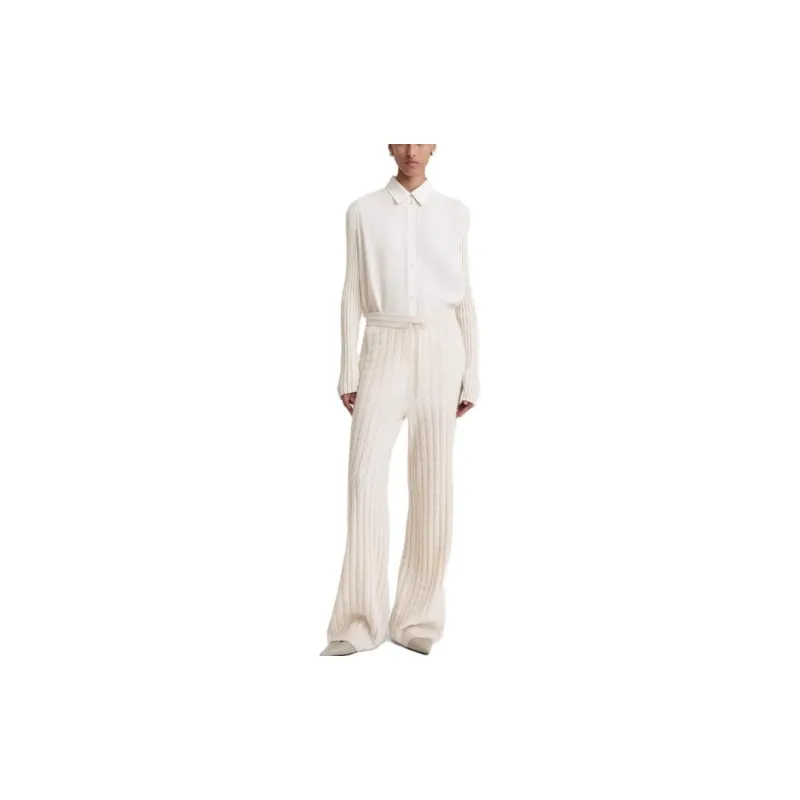 TOTEME Cable knit Straight leg Trousers-1
