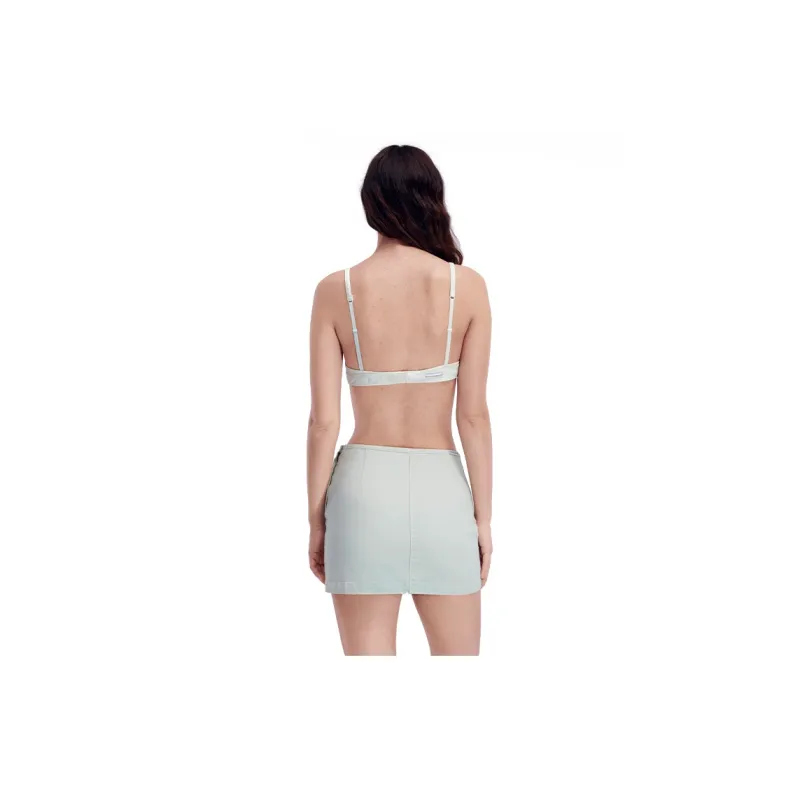Calvin Klein JENNIE Series Denim Short Skirts Women's Light Emerald Green-1