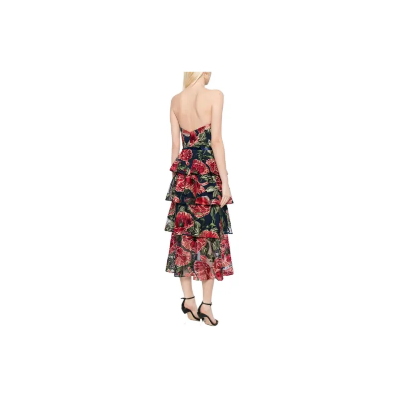 MARCHESA NOTTE SS24 Sleeveless Dress Women's Red-2