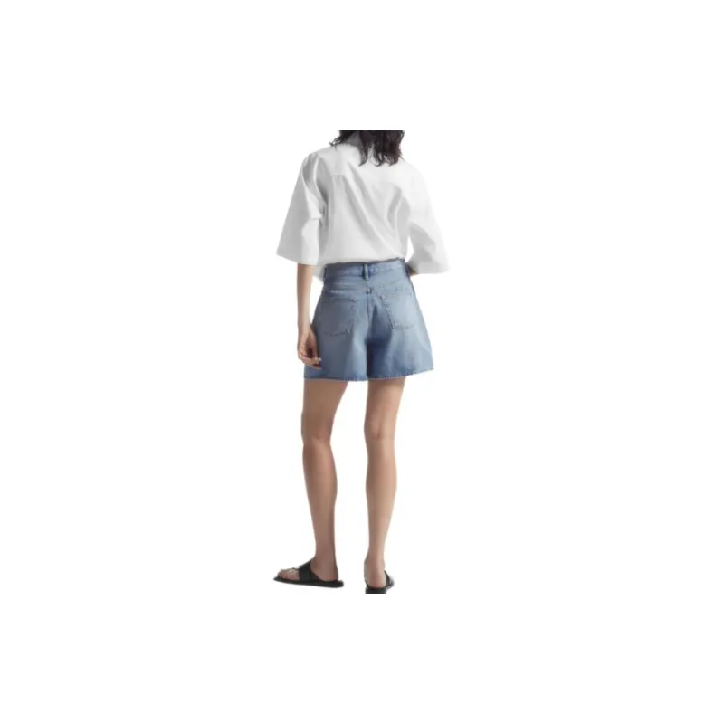 COS Denim Shorts Women's Light Blue-2