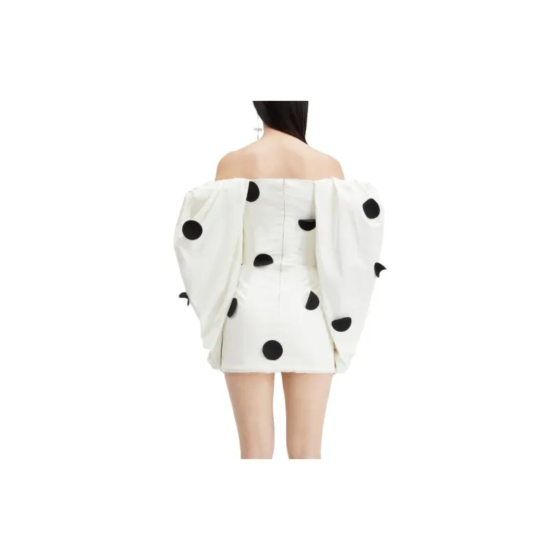 Jacquemus La Robe Taffetas Dress 'Off White/Black'-4