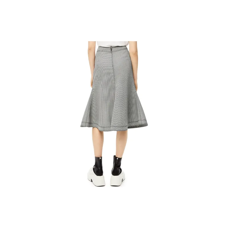 LOEWE Casual Long Skirts Women's Black/White-3