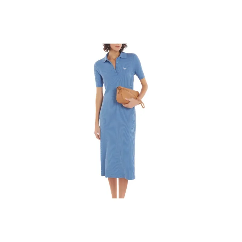Maison Kitsune Logo Patch Midi Dress-2