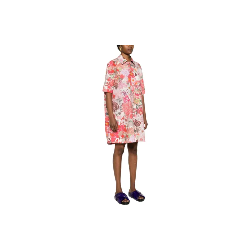 MARNI Kleid Floral print Cotton Dress-3