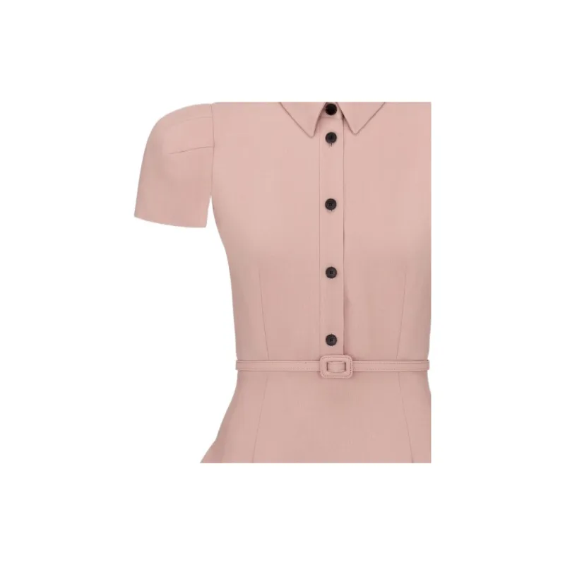 DIOR SS24 Short Sleeved Dress Women's Pink-0