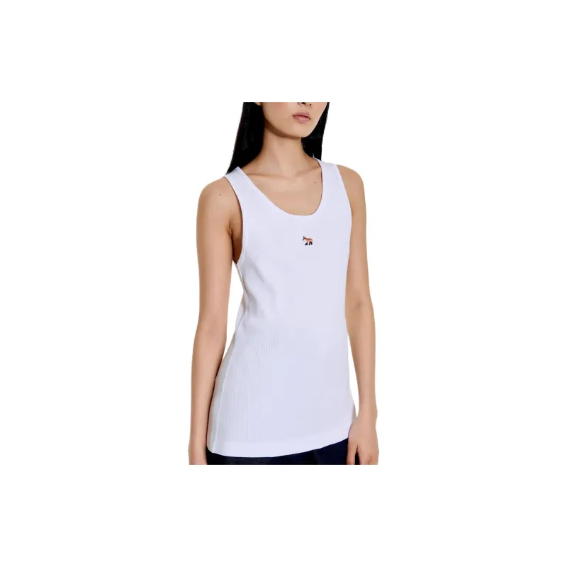 Maison Kitsune Fox Motif Sleeveless Ribbed Tank Top-2